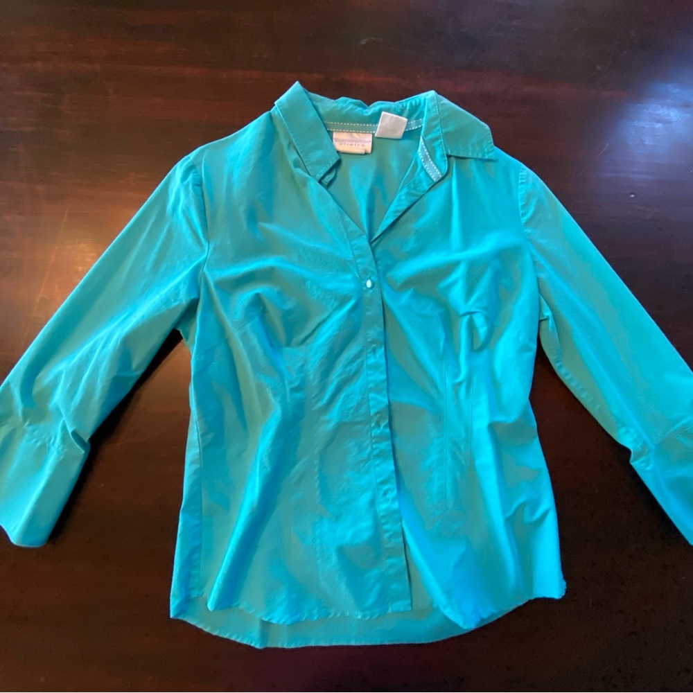 Worthington Stretch Turquoise Button-Down Shirt